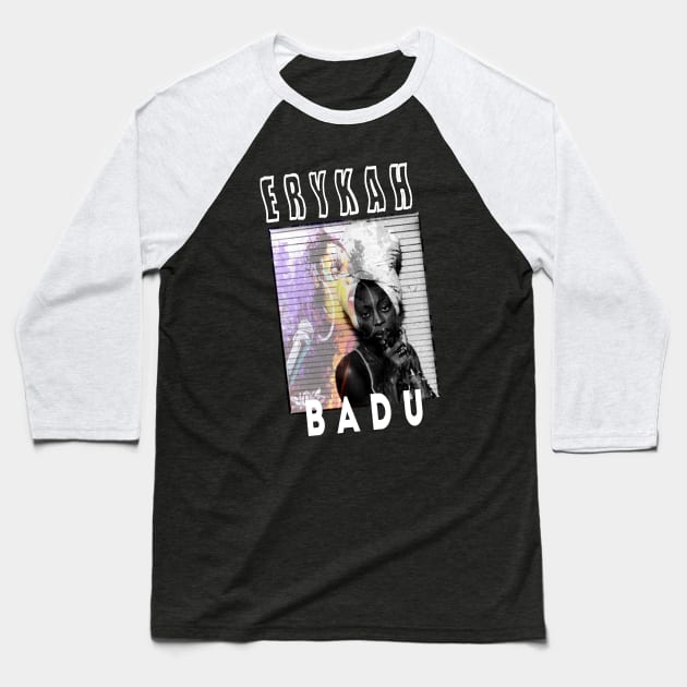 erykah badu Baseball T-Shirt by sungchengjie_art